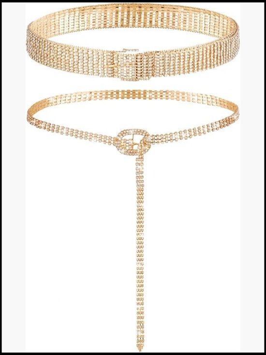 Rhinestone Belts for Women Dress Sparkly Crystal Diamond Adjustable Wide Waist main image 6